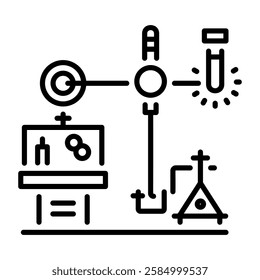 A line style icon of physics lab 