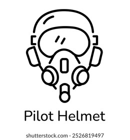 A line style icon of pilot helmet 