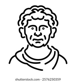 A line style icon of pliny portrait 