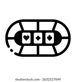 A line style icon of poker table top view

