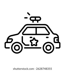 A line style icon of police car