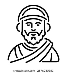 A line style icon of pontifex character 