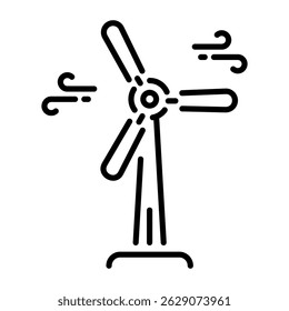 A line style icon of power generating turbine machine