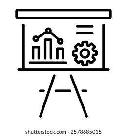 A line style icon of project management 