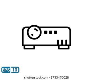 line style icon of projector isolated on white background. EPS 10