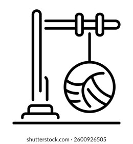 Line style icon of a punching ball exercise 