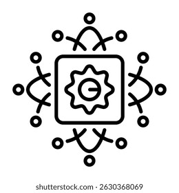 Un icono de estilo de línea de la estructura cuántica