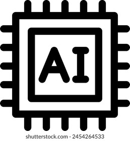 Line style icon related to AI, robot, bot, circuit board