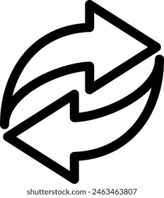 Line style icon related to arrow, circulation, connection, cycle, loop, 2 pieces