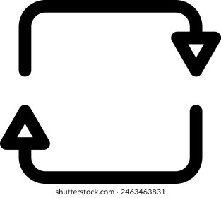 Line style icon related to arrow, circulation, connection, cycle, loop, period, square, 2 pieces