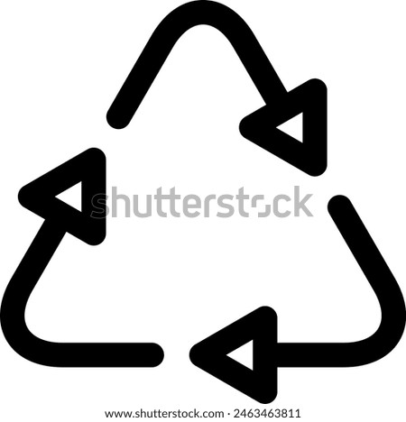 Line style icon related to arrow, circulation, connection, cycle, loop, period, circle, triangle, 3 pieces