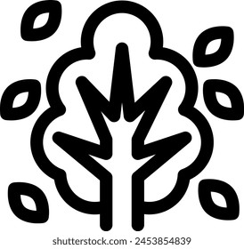 Line style icon related to autumn, tree, leaf, fallen leaves, nature