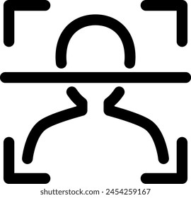 Line style icon related to biometric, human, face recognition, scan, individual identification