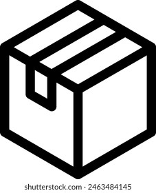 Line style icon related to box
