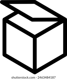 Line style icon related to box