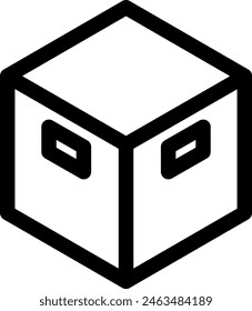 Line style icon related to box