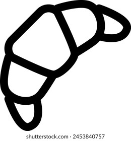 Icono de estilo de línea relacionado con pan, croissant