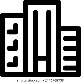 Line style icon related to building, architecture, estate, company, office