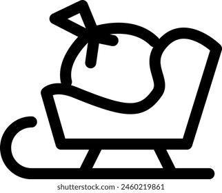 Line style icon related to christmas, sled, sleigh, bag