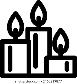 Line style icon related to christmas, candle, light, fire, flame