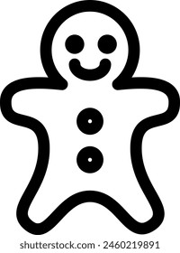 Line style icon related to christmas, cookie, gingerbread, ginger cookie, gingerbread man, biscuit