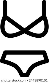 Line style icon related to clothe, underwear, bra, bikini, pants, shorts