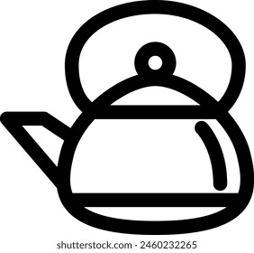 Line style icon related to cooking, kettle, boil, stew, heat
