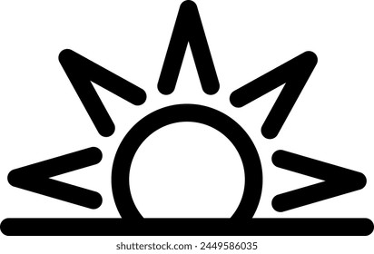 Line style icon related to day, morning, sun, sunrise, daylight, am, dawn, daybreak