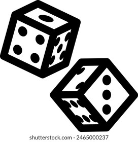 Line style icon related to dice, 2