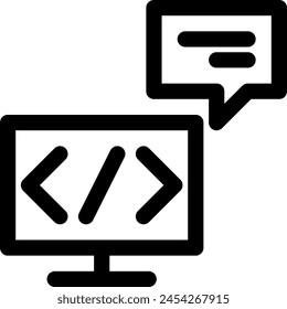 Line style icon related to DX, program, code
