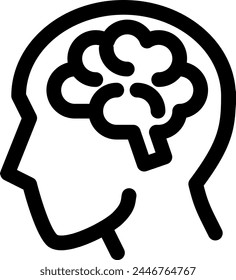 Line style icon related to education, brain, wisdom, thought, thinking, brain