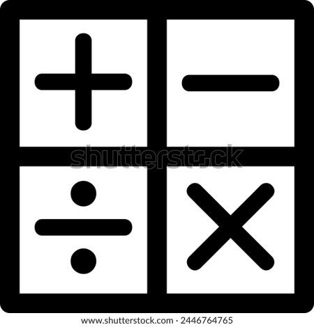 Line style icon related to education, calculation, arithmetic, mathematics