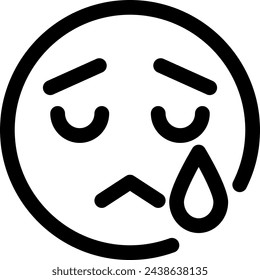 Line style icon related to emotion, tears, sad, cry, crying