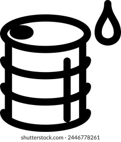 Line style icon related to energy, drum, petroleum, oil, fossil fuel, crude oil, fuel, gasoline