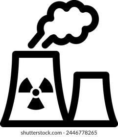 Line style icon related to energy, nuclear power, reactor, radiation, power plant, power, electricity