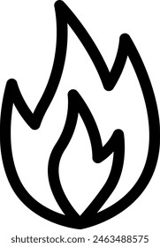 Line style icon related to fire
