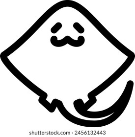 Line style icon related to fish, stingray, manta, ray