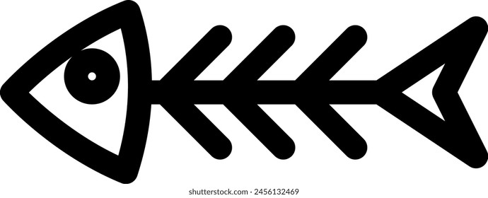 Line style icon related to fish, fish bones