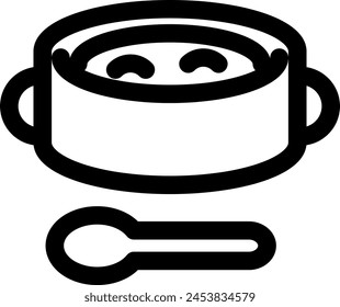 Line style icon related to food, stew, western food, pot, spoon