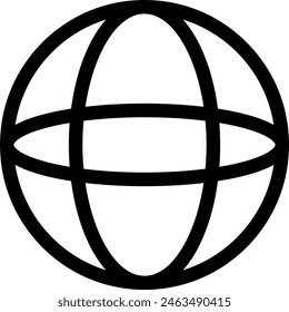 Line style icon related to geometric shape, circle, sphere