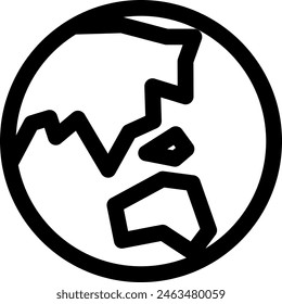Line style icon related to globe, continent