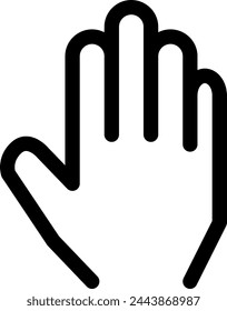 Line style icon related to hand, palm, raise hand, stop, one hand