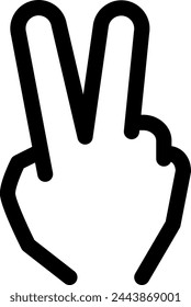 Line style icon related to hand, piece, two, one hand