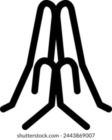 Linienstil-Symbol in Bezug auf Hand, bitte, Anbetung, beide Hände