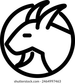 Line style icon related to horoscope, capricorn, animal