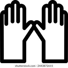 Line style icon related to hygiene, gloves