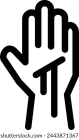 Linienstil-Symbol in Bezug auf Verletzung, Hand, Blutung, Wunde