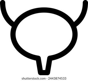 Line style icon related to internal organ, bladder