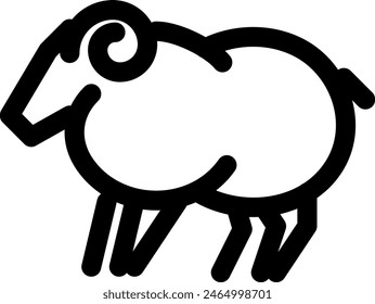 Line style icon related to japanese zodiac, sheep