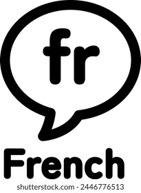 Line style icon related to language, translation, french, fr
